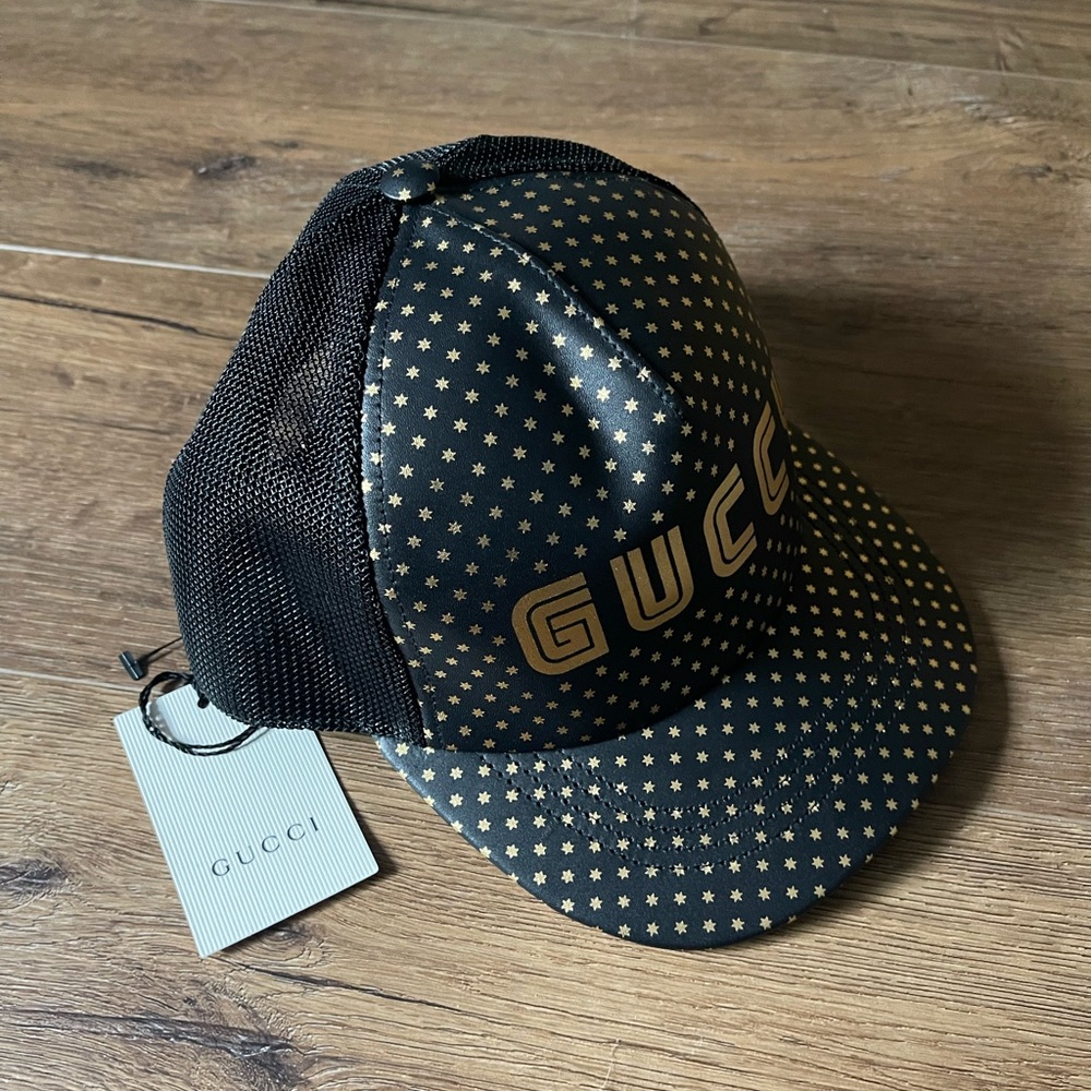 GUCCI-AUTHENTIC NWT Gold & Black “GUCCY” Baseball Hat - Picture 12 of 14